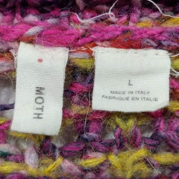 Anthropologie Moth Wool Mohair Hill Walk Knit Sweater Women L Purple Artsy Retro - Picture 9 of 11